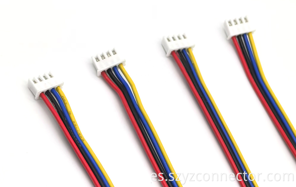 Línea de ensayo: Cable paralelo Amarillo Azul Negro Rojo L = 150 mm Rehearsal line:Parallel Wire Yellow Blue Black Red L=150mm